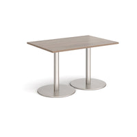 Monza rectangular dining table with flat round bases