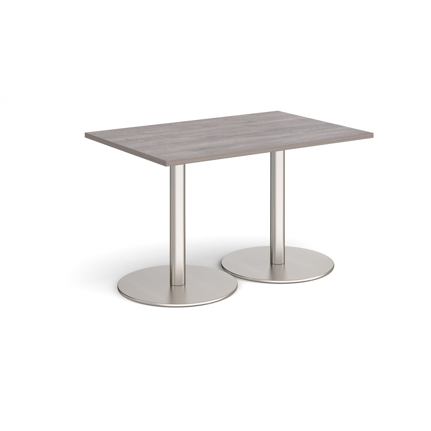 Monza rectangular dining table with flat round bases