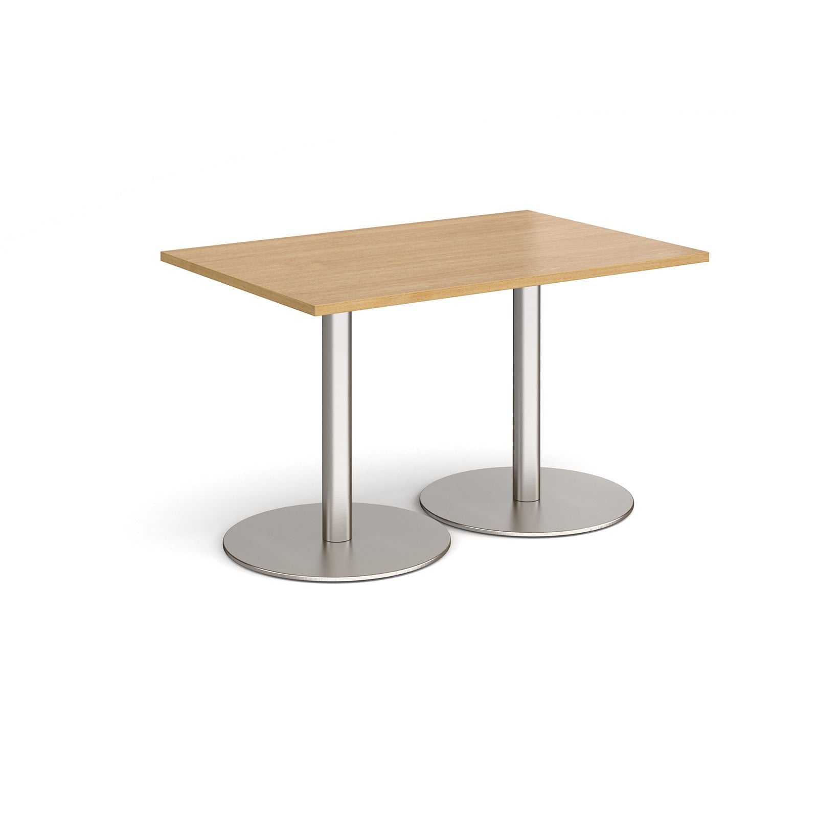 Monza rectangular dining table with flat round bases