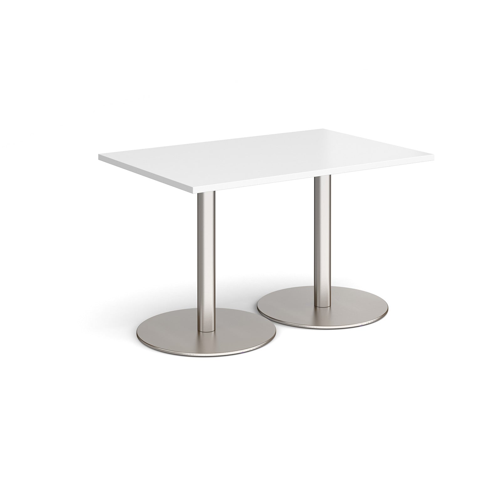 Monza rectangular dining table with flat round bases