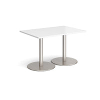 Monza rectangular dining table with flat round bases