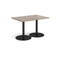 Monza rectangular dining table with flat round bases