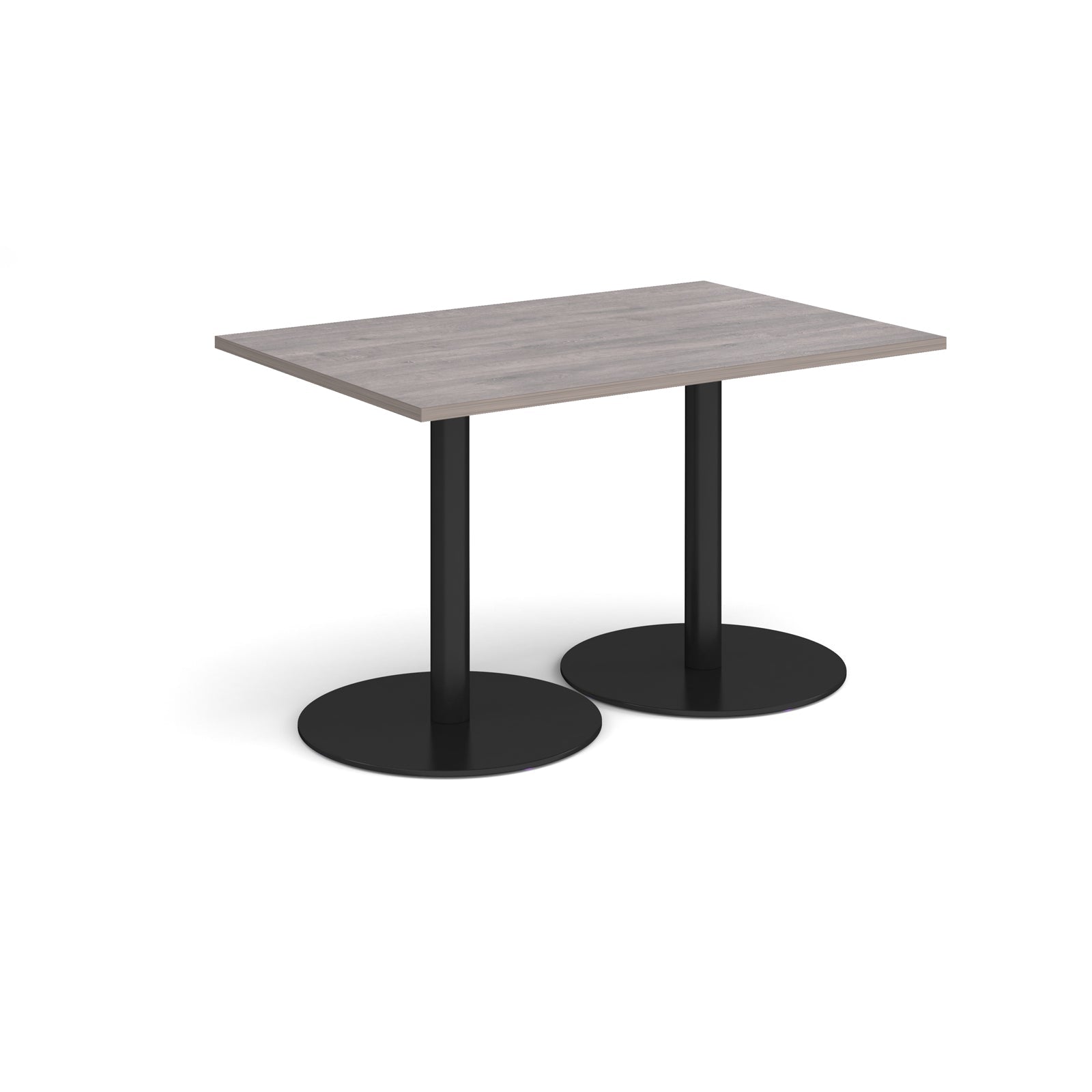 Monza rectangular dining table with flat round bases