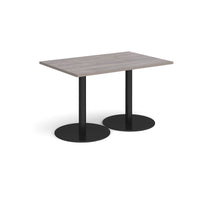 Monza rectangular dining table with flat round bases