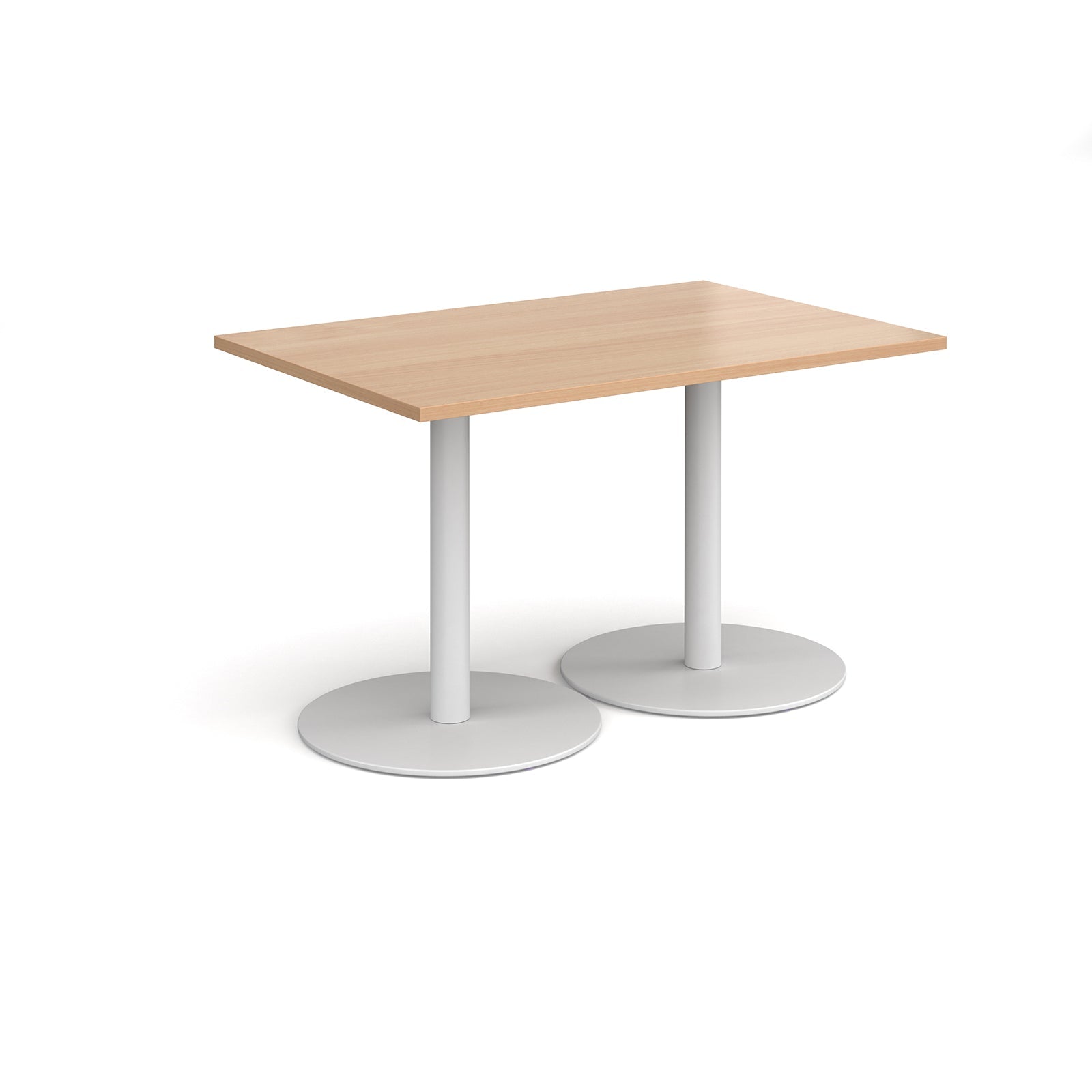 Monza rectangular dining table with flat round bases