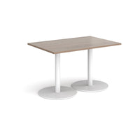Monza rectangular dining table with flat round bases