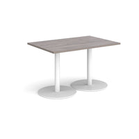 Monza rectangular dining table with flat round bases