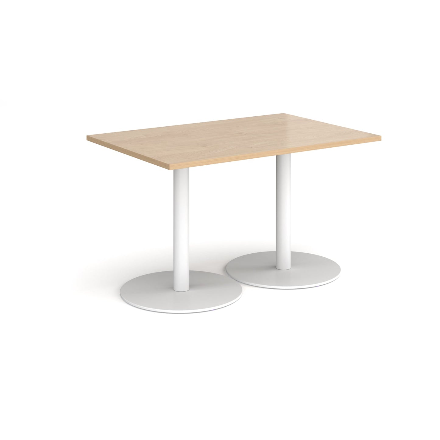 Monza rectangular dining table with flat round bases