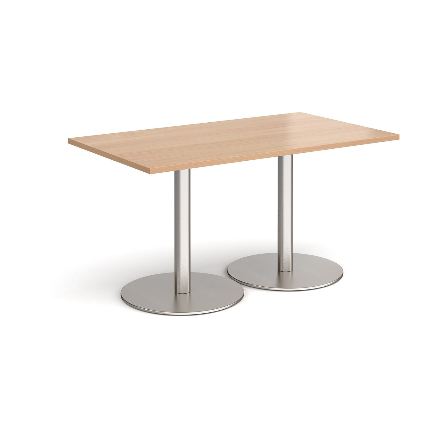 Monza rectangular dining table with flat round bases