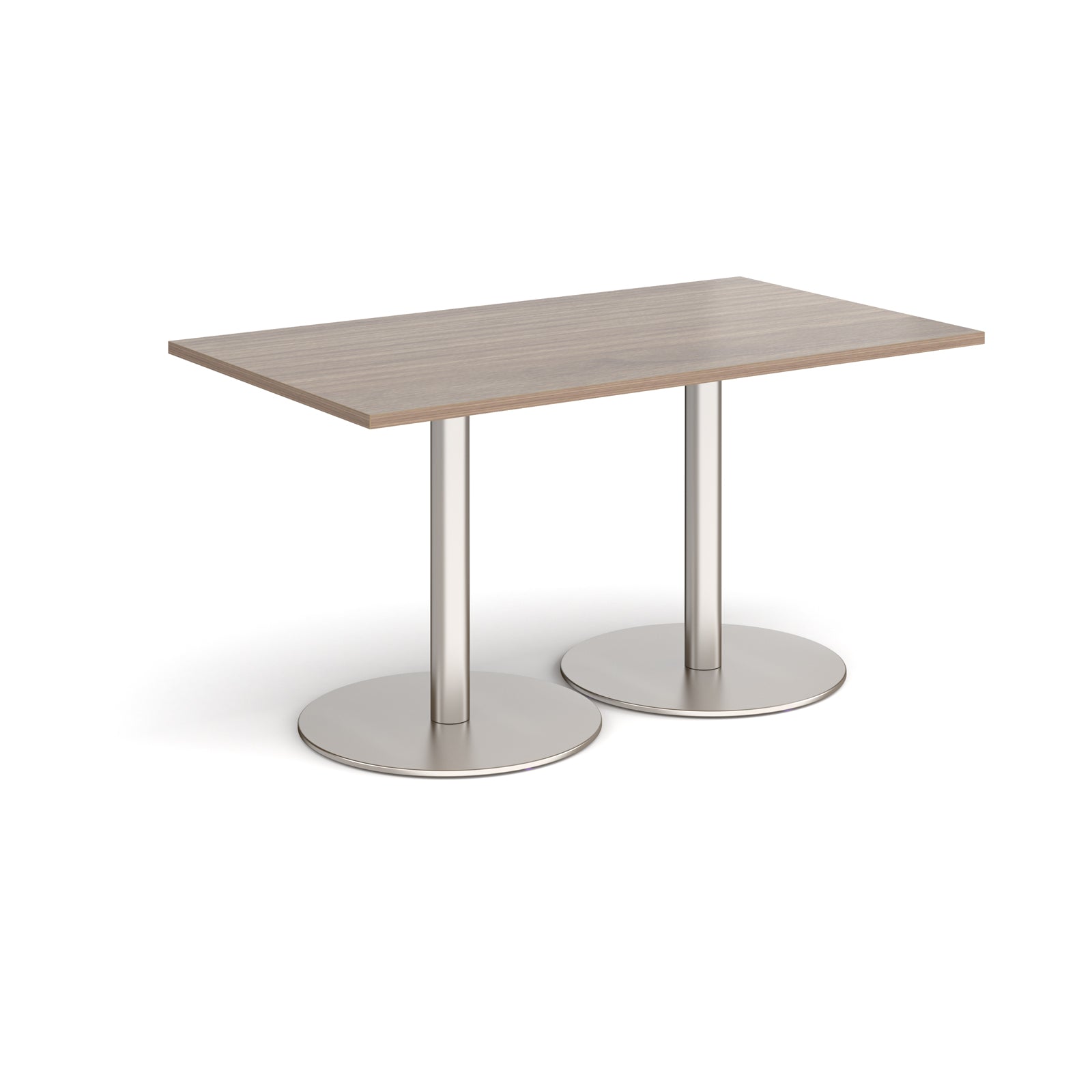 Monza rectangular dining table with flat round bases