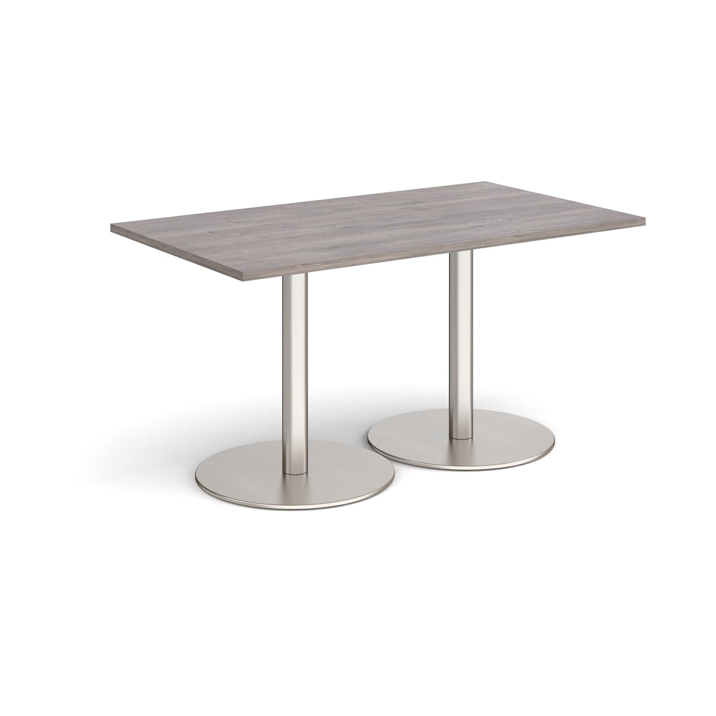 Monza rectangular dining table with flat round bases