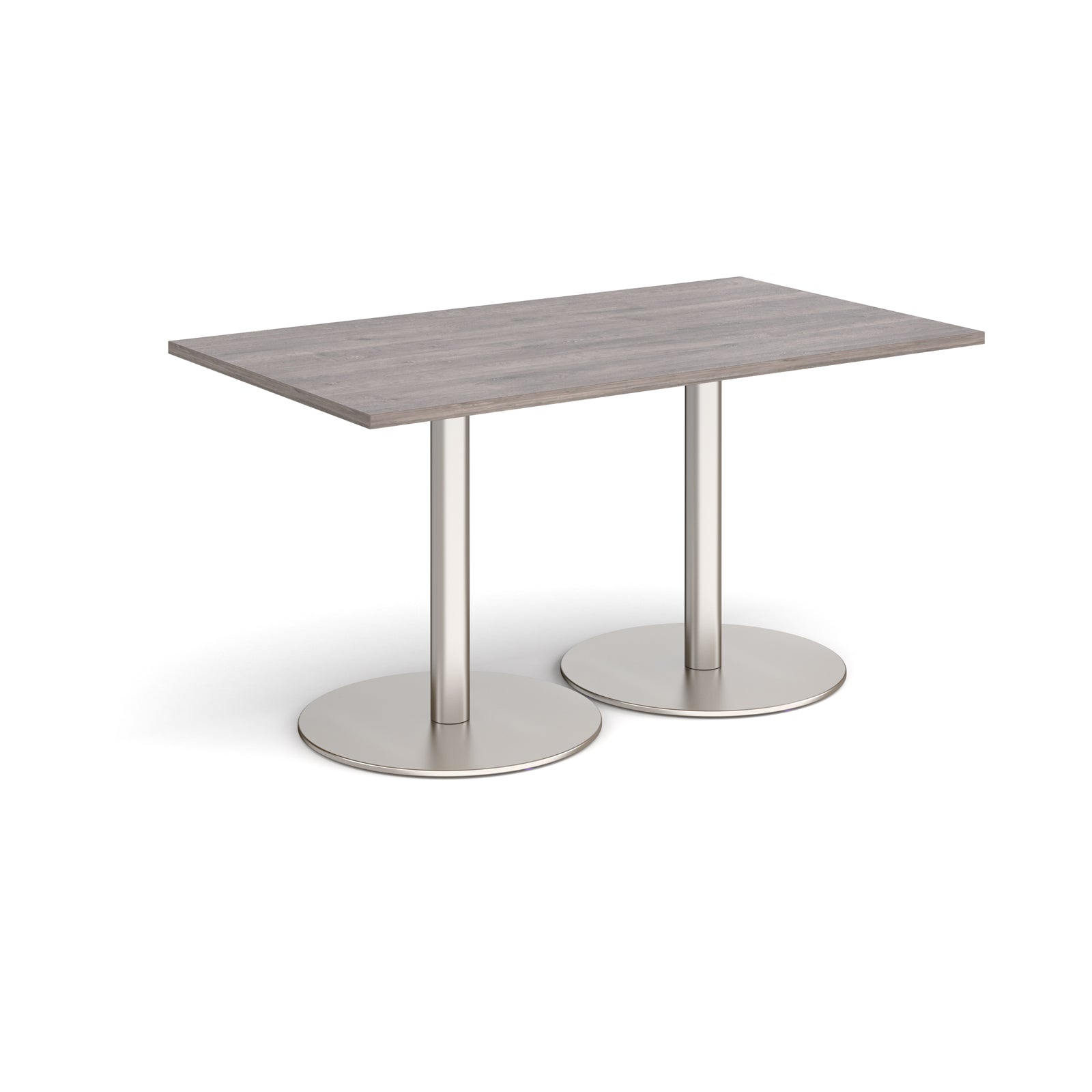 Monza rectangular dining table with flat round bases