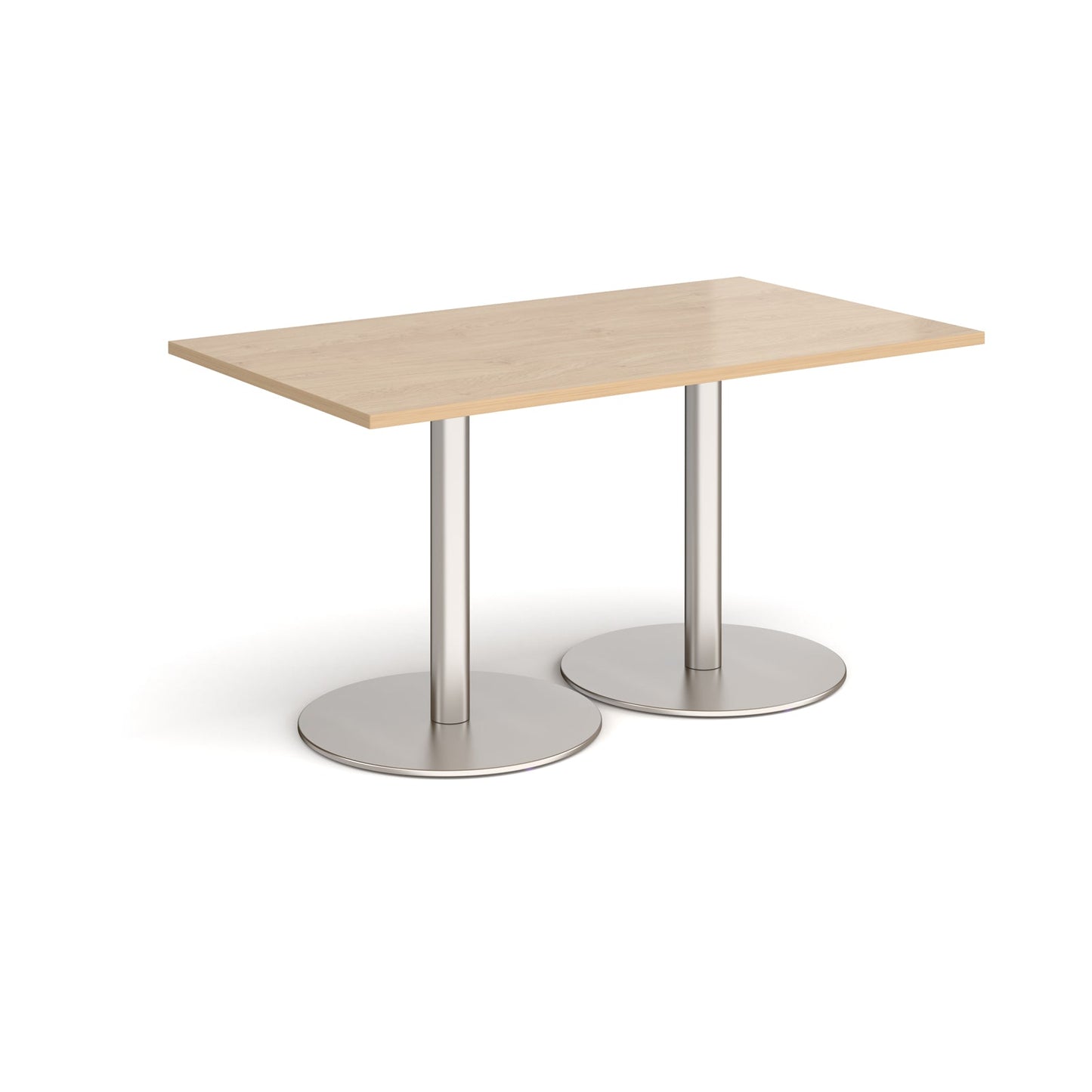 Monza rectangular dining table with flat round bases