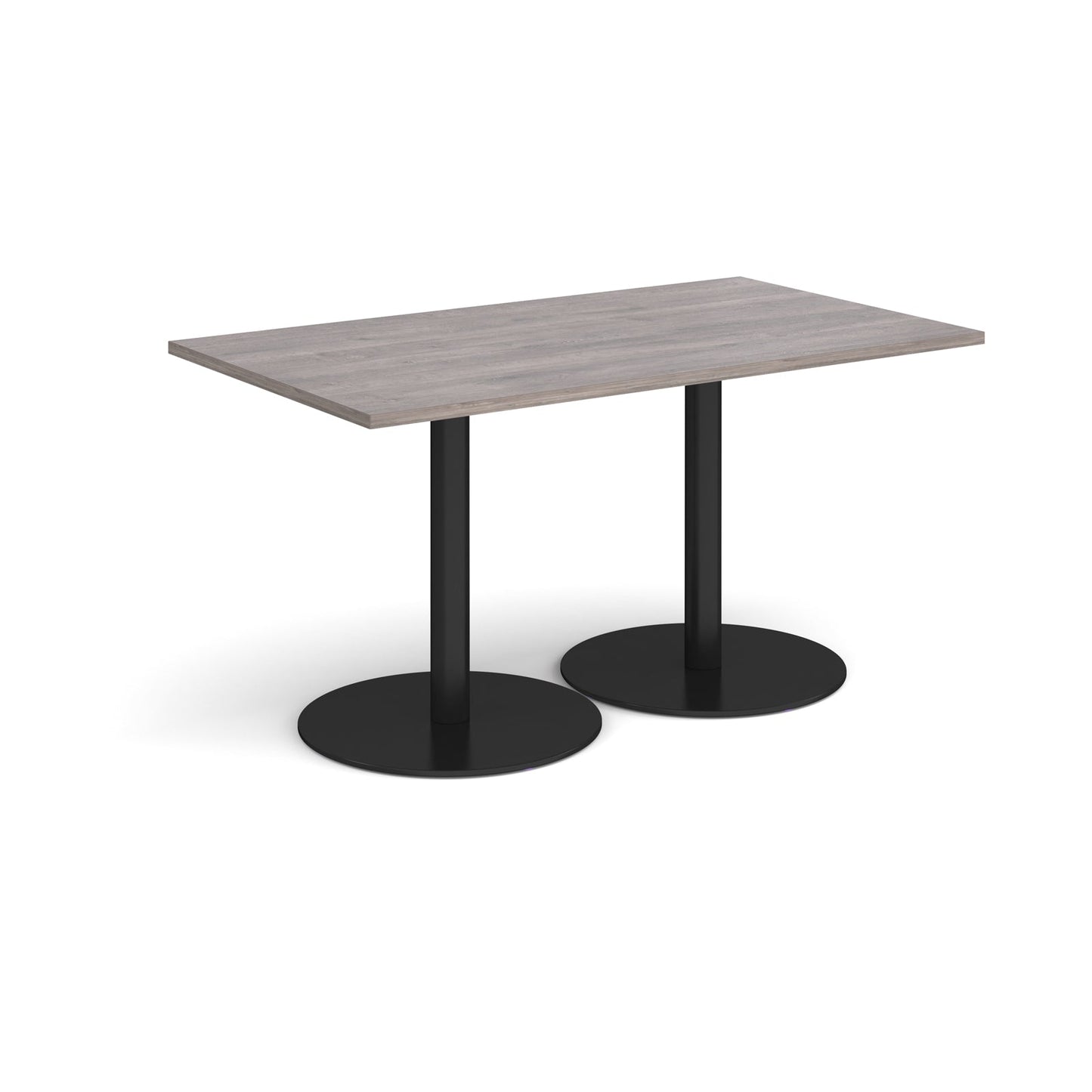 Monza rectangular dining table with flat round bases