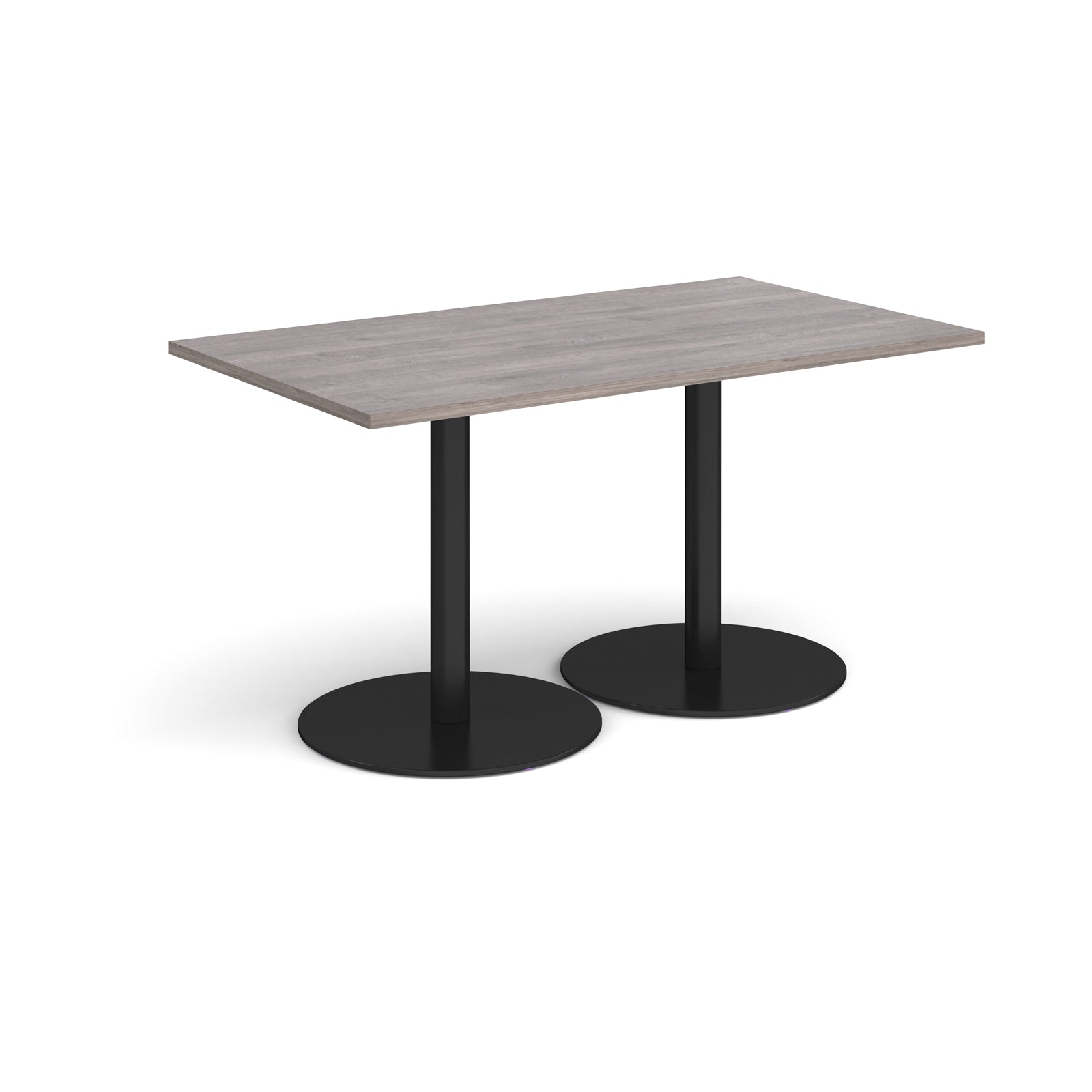 Monza rectangular dining table with flat round bases