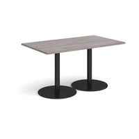 Monza rectangular dining table with flat round bases