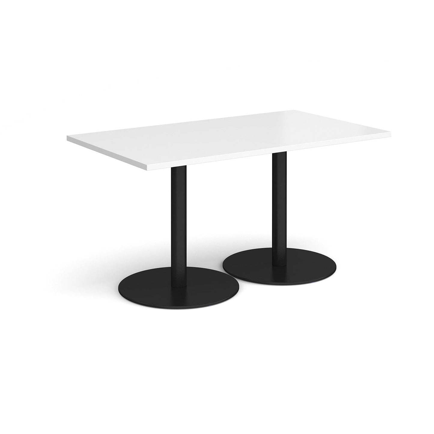 Monza rectangular dining table with flat round bases