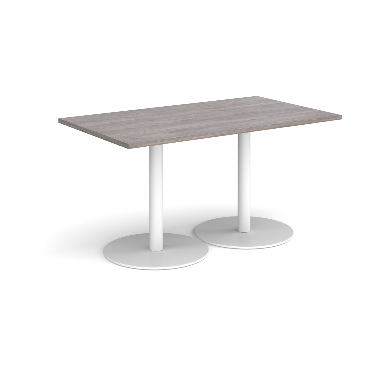 Monza rectangular dining table with flat round bases