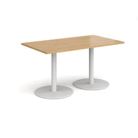 Monza rectangular dining table with flat round bases