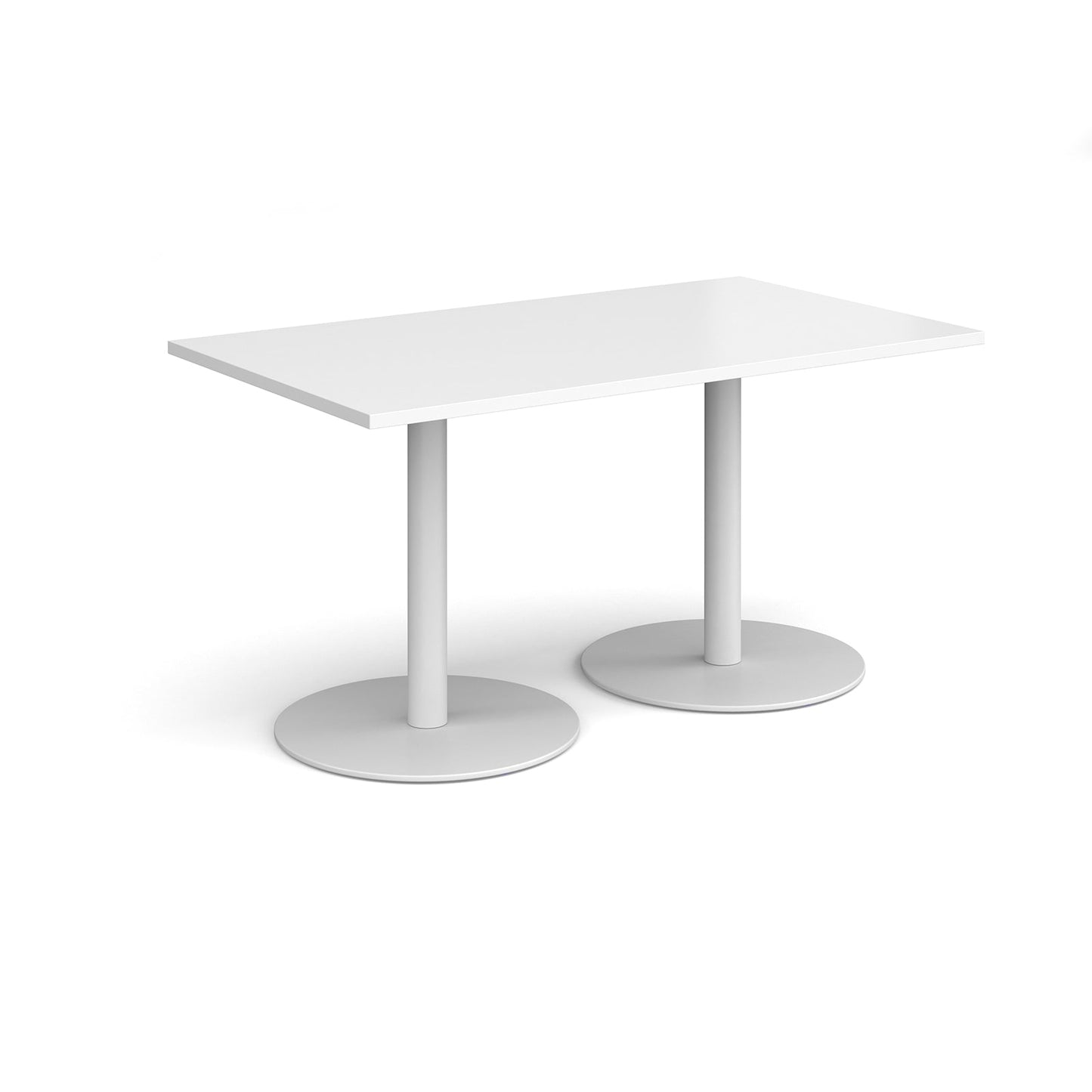 Monza rectangular dining table with flat round bases