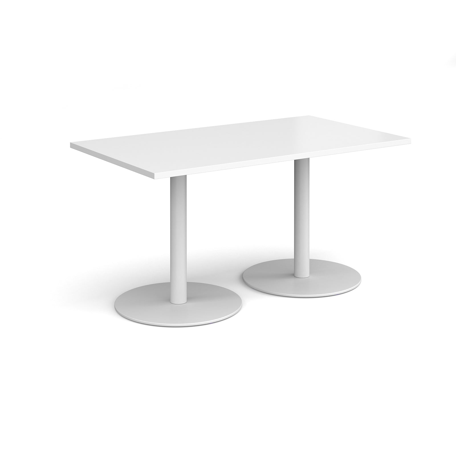 Monza rectangular dining table with flat round bases