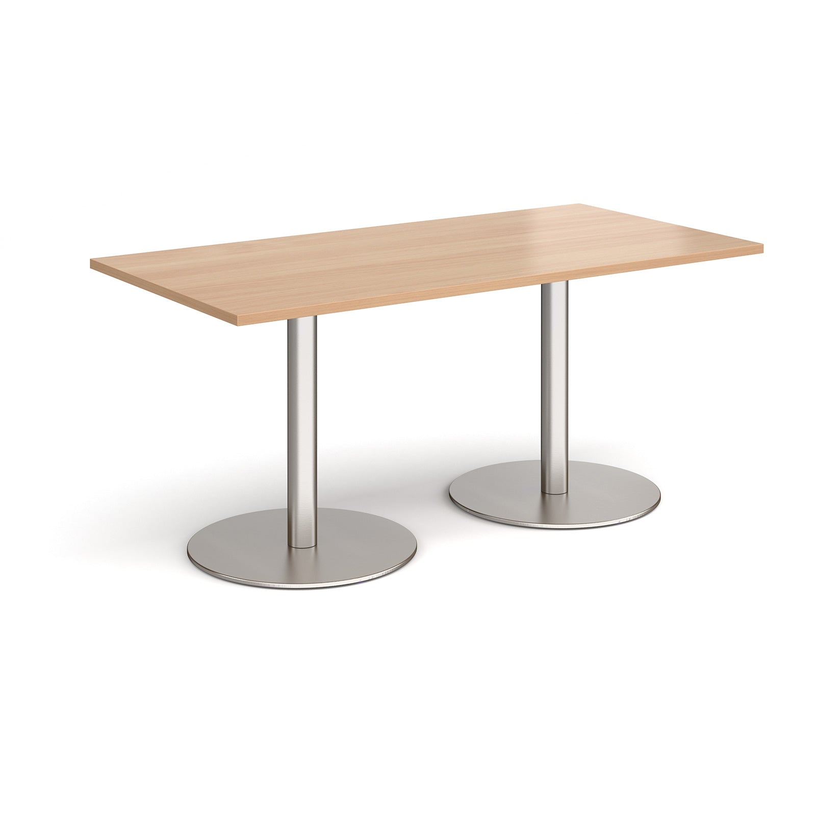 Monza rectangular dining table with flat round bases