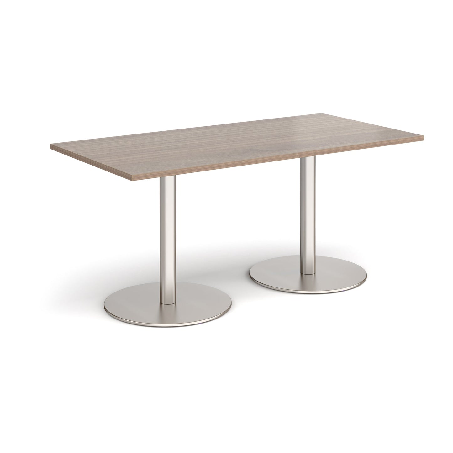 Monza rectangular dining table with flat round bases