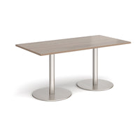 Monza rectangular dining table with flat round bases