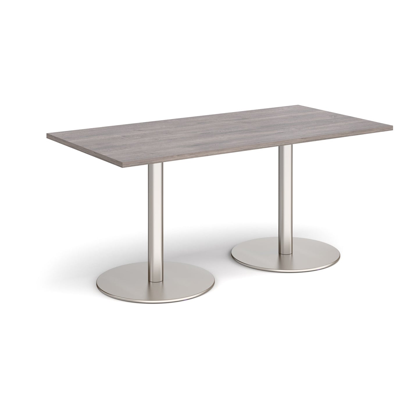 Monza rectangular dining table with flat round bases