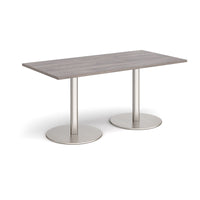 Monza rectangular dining table with flat round bases