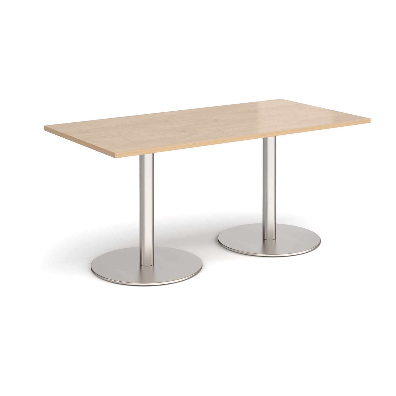 Monza rectangular dining table with flat round bases