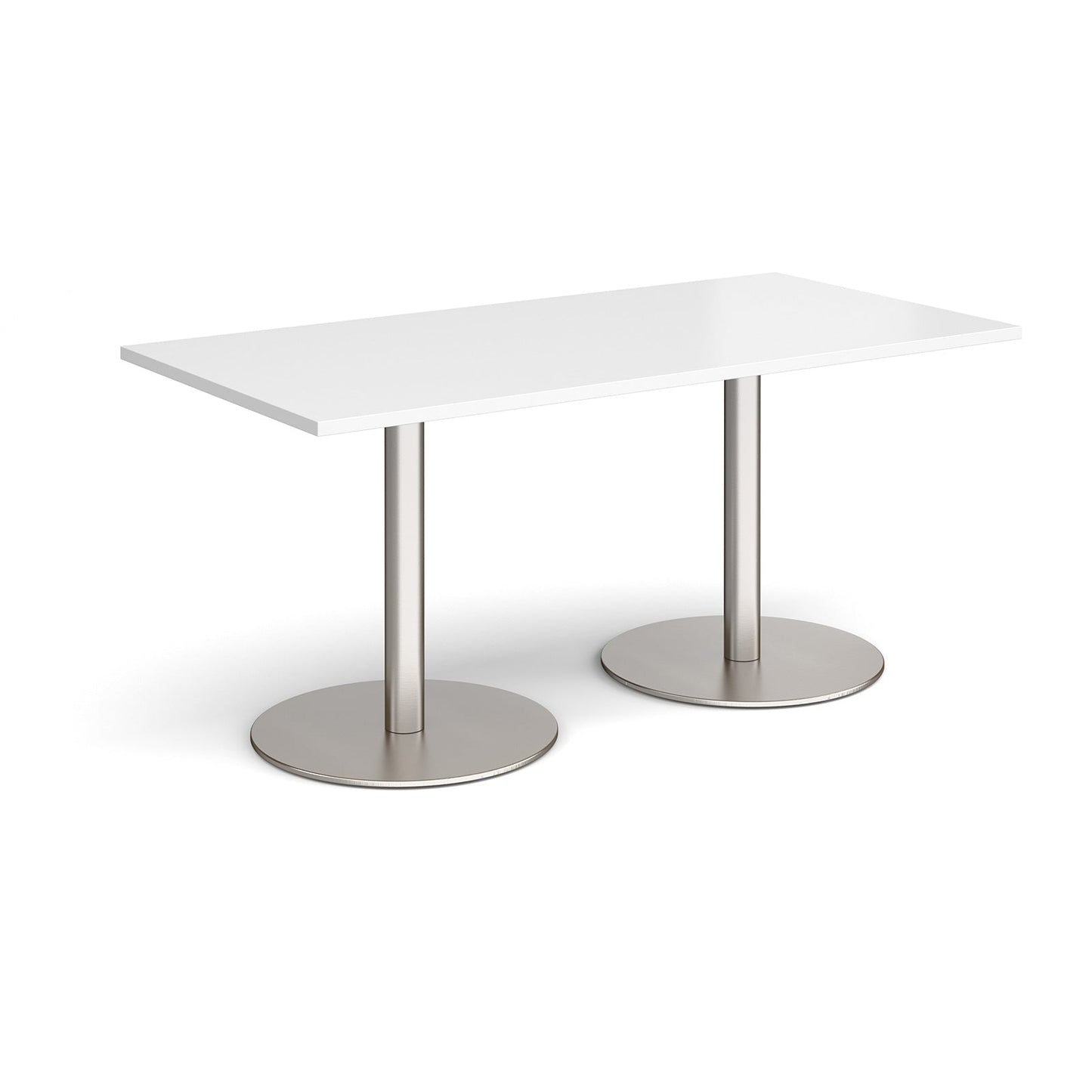 Monza rectangular dining table with flat round bases