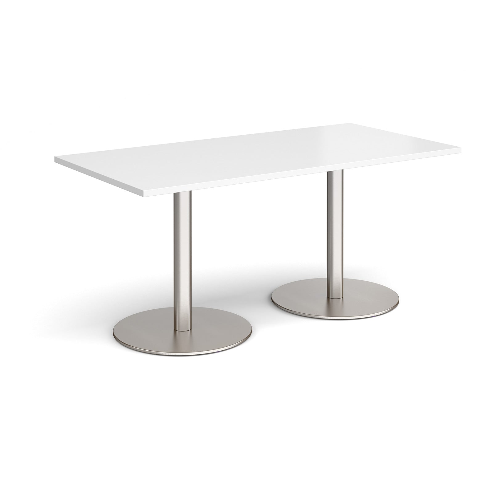 Monza rectangular dining table with flat round bases