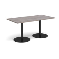 Monza rectangular dining table with flat round bases