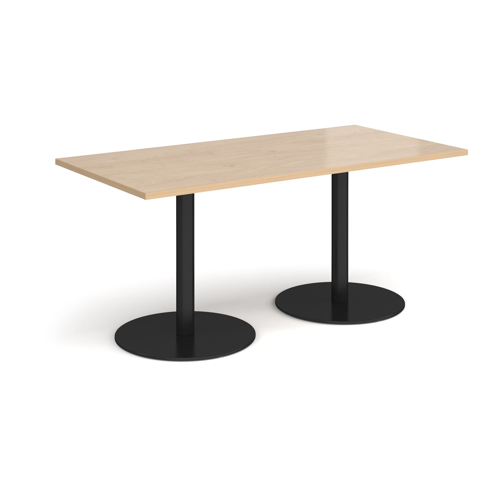 Monza rectangular dining table with flat round bases
