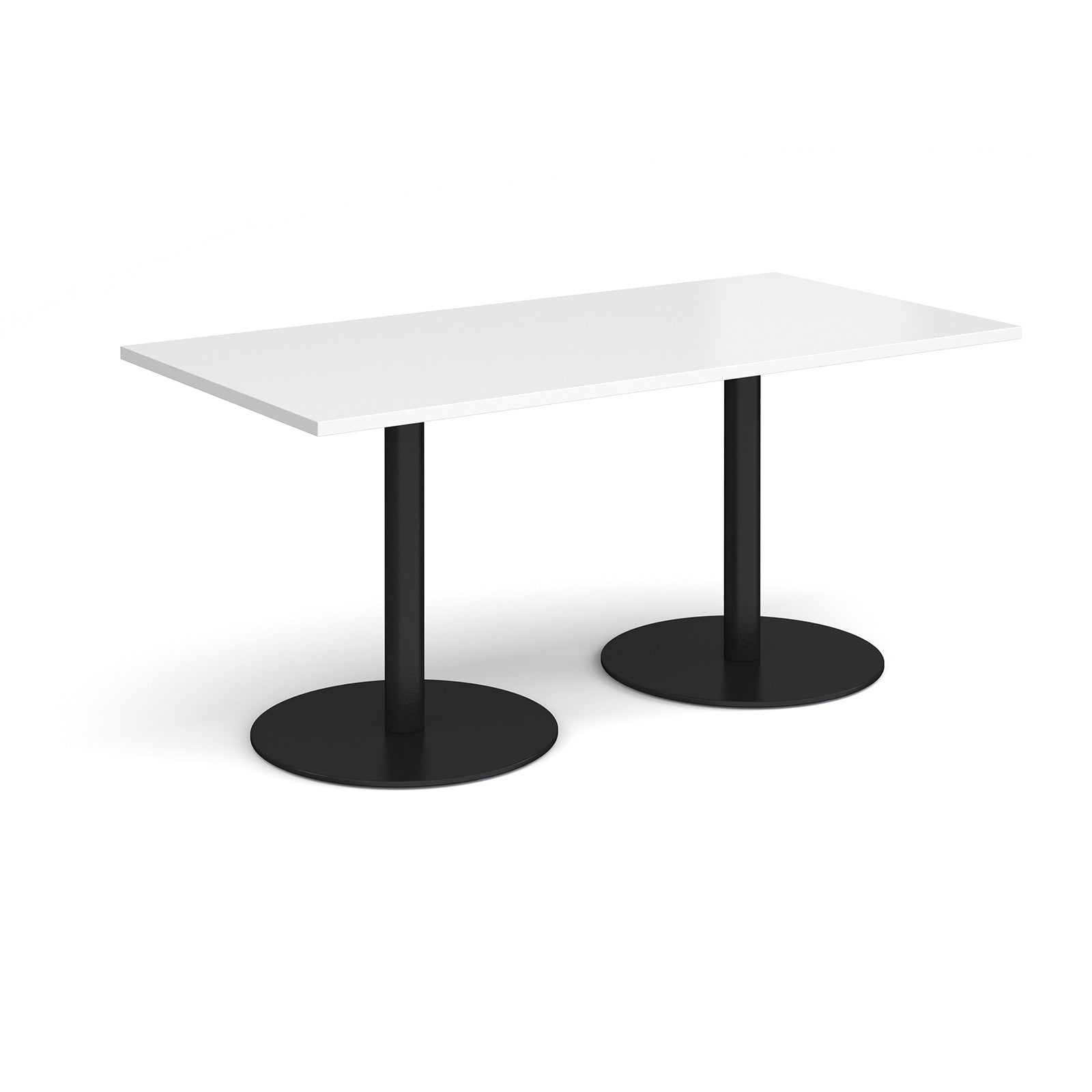 Monza rectangular dining table with flat round bases