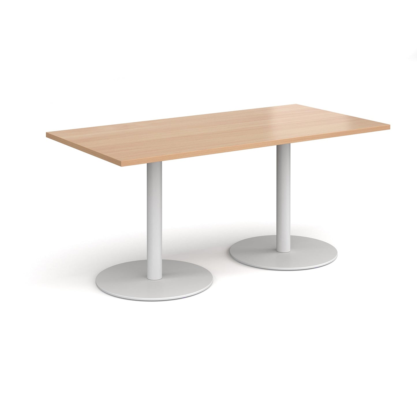 Monza rectangular dining table with flat round bases