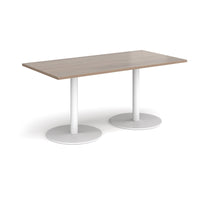 Monza rectangular dining table with flat round bases