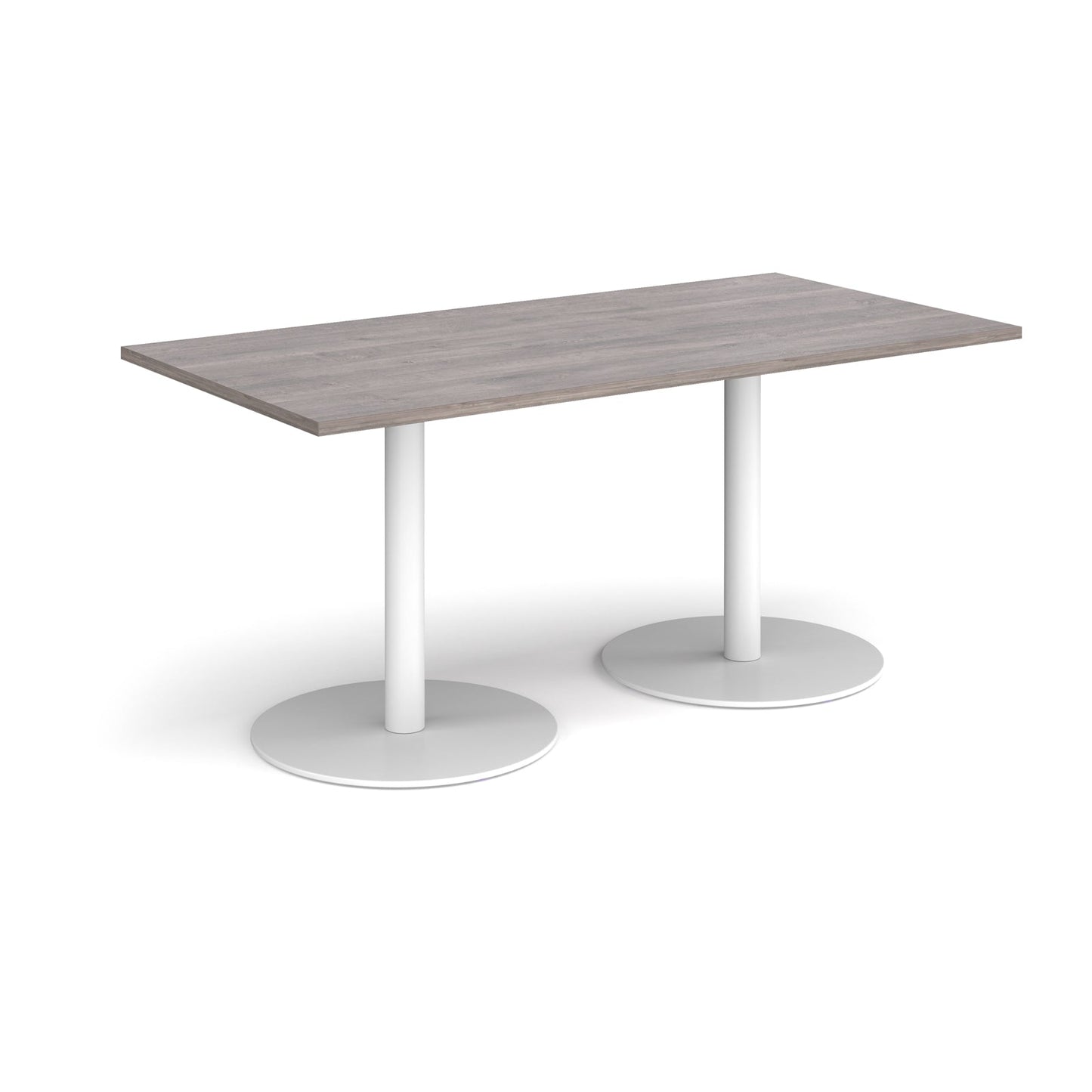 Monza rectangular dining table with flat round bases