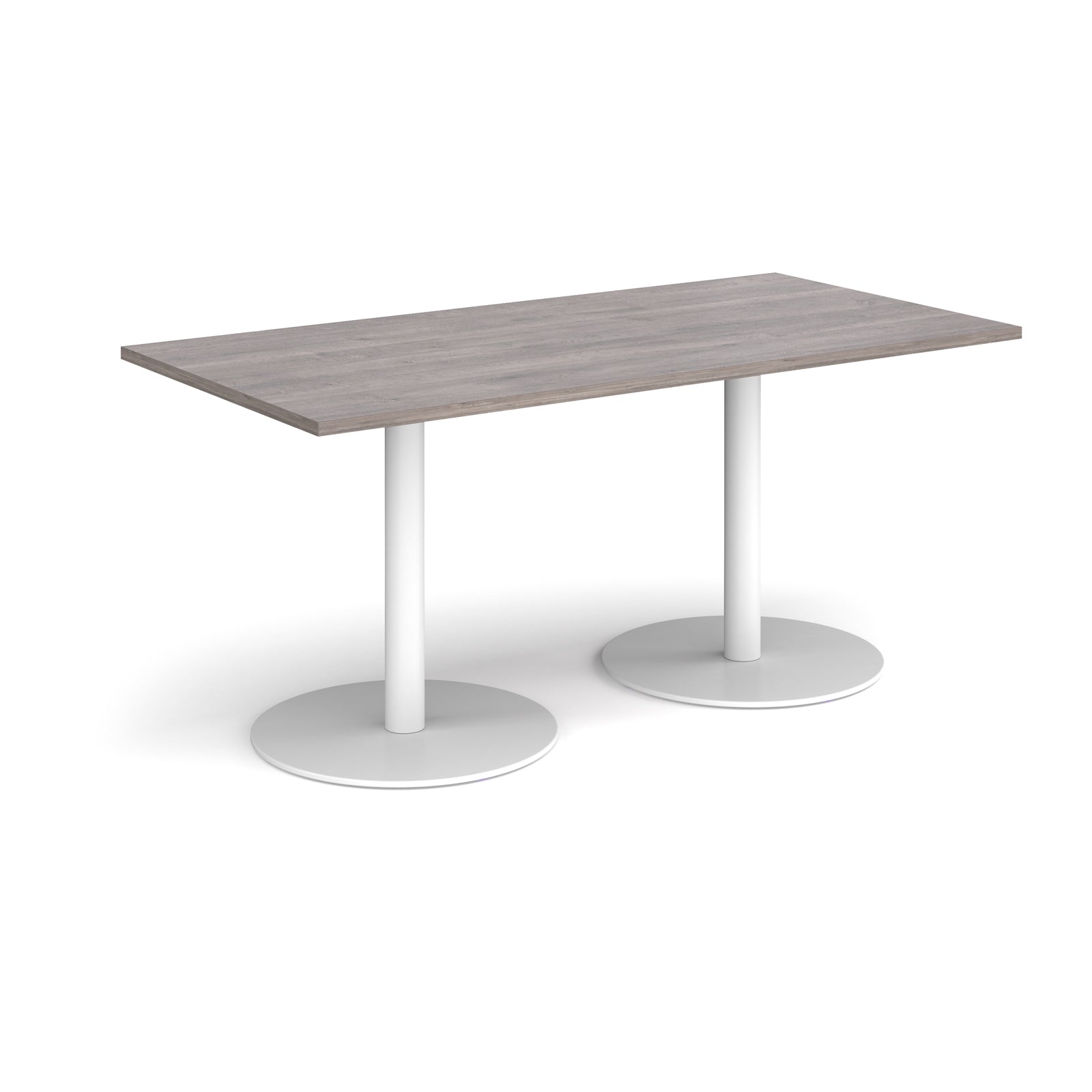 Monza rectangular dining table with flat round bases