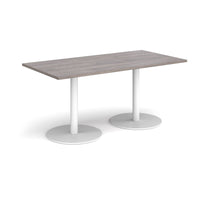 Monza rectangular dining table with flat round bases