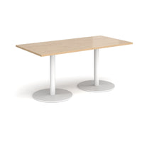 Monza rectangular dining table with flat round bases
