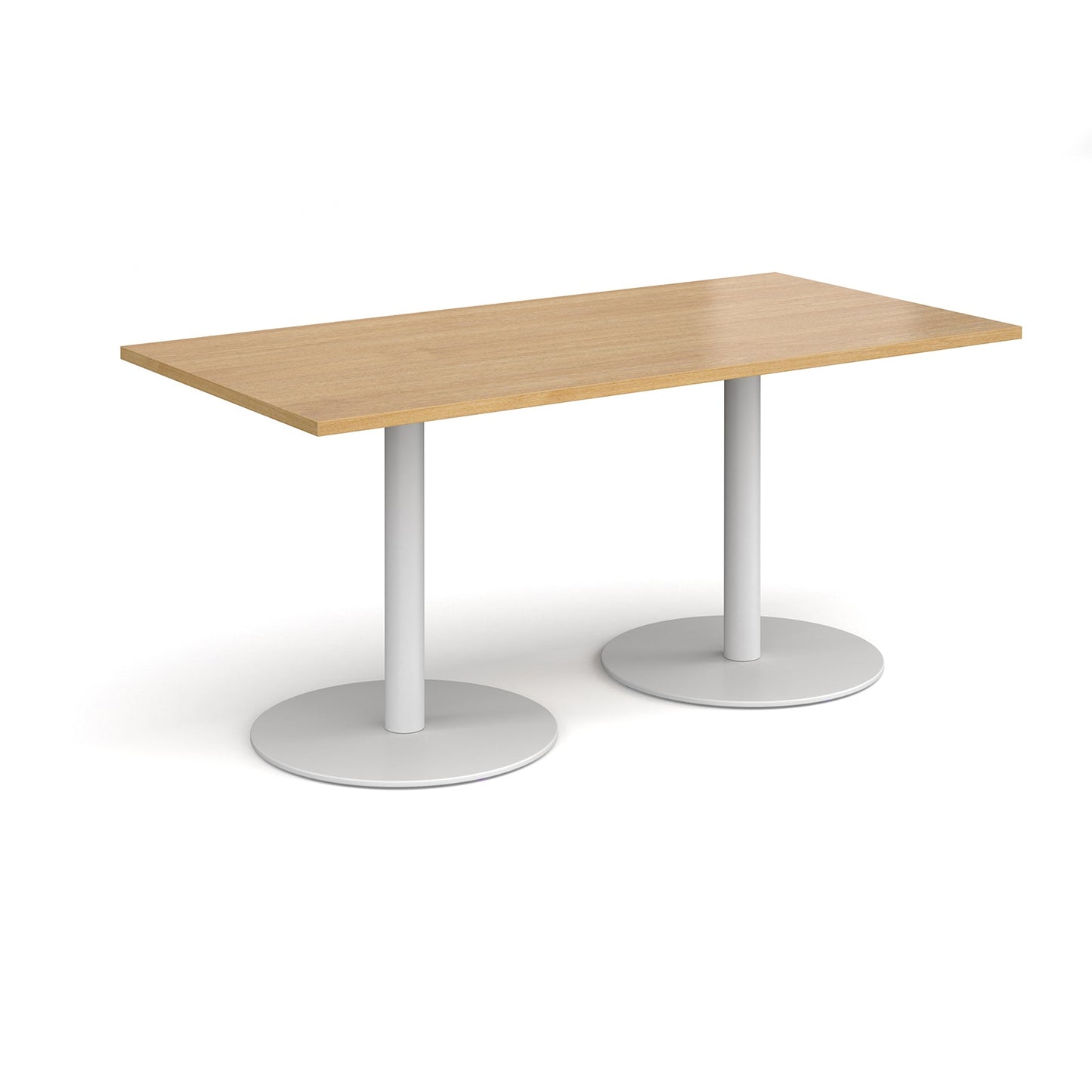 Monza rectangular dining table with flat round bases