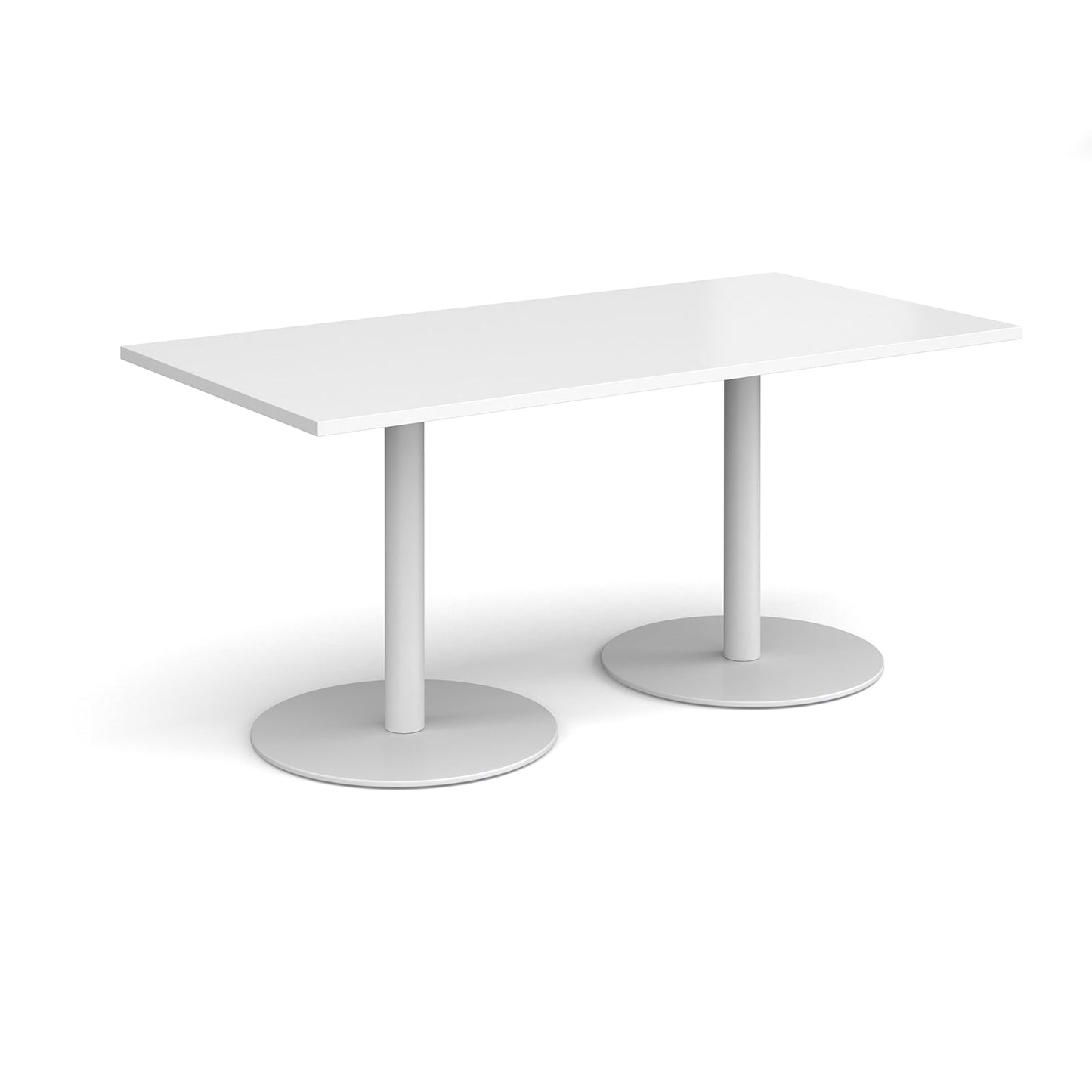 Monza rectangular dining table with flat round bases