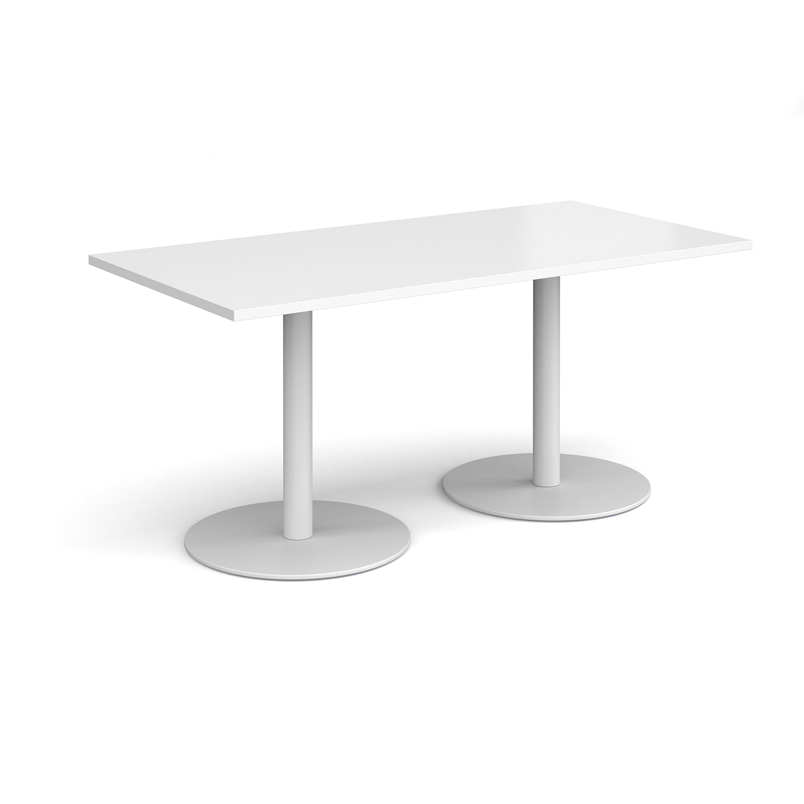 Monza rectangular dining table with flat round bases