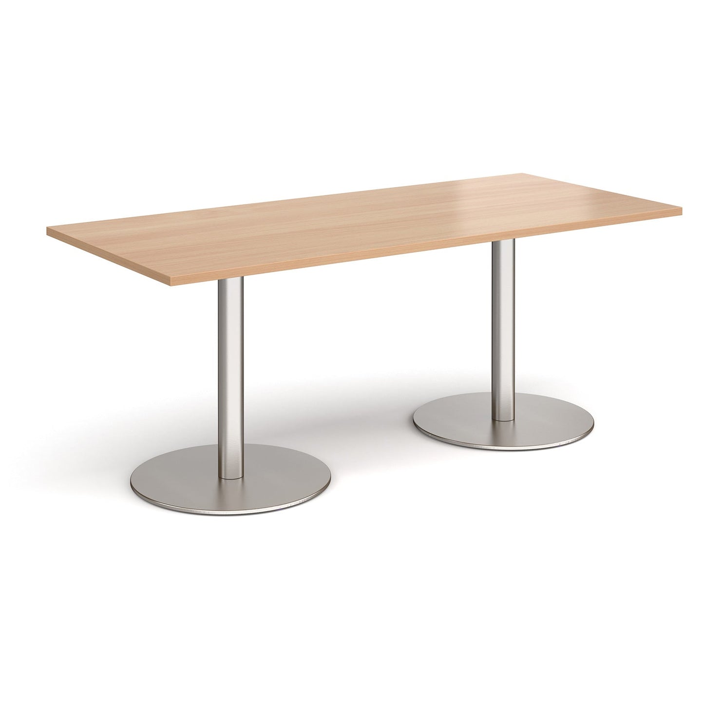 Monza rectangular dining table with flat round bases