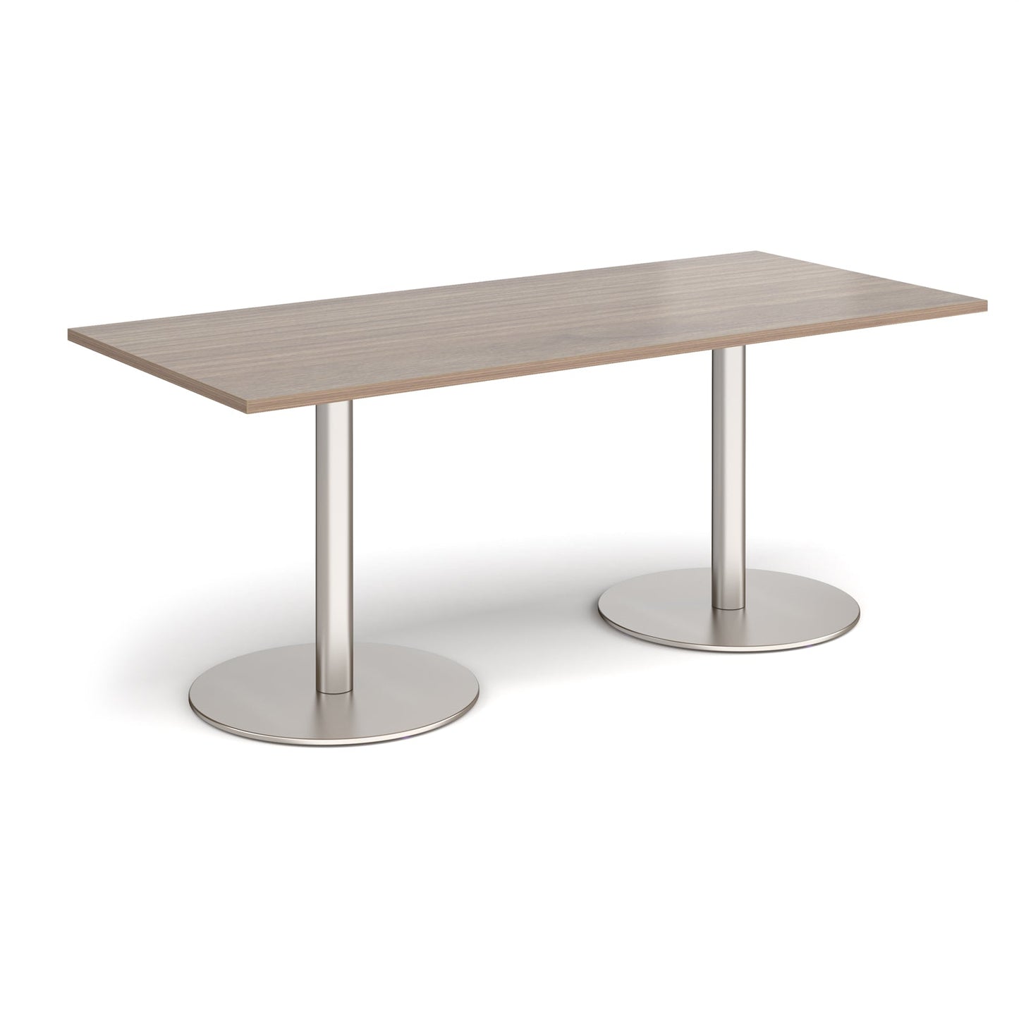Monza rectangular dining table with flat round bases