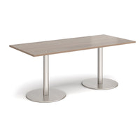 Monza rectangular dining table with flat round bases