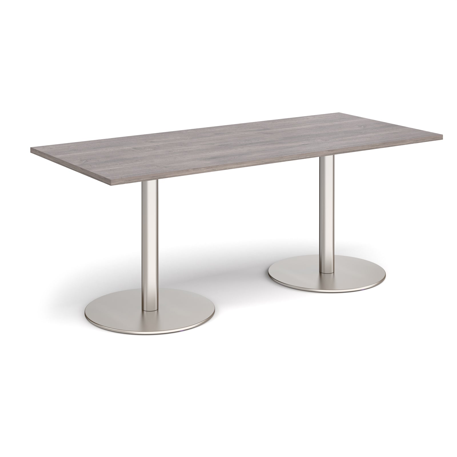 Monza rectangular dining table with flat round bases