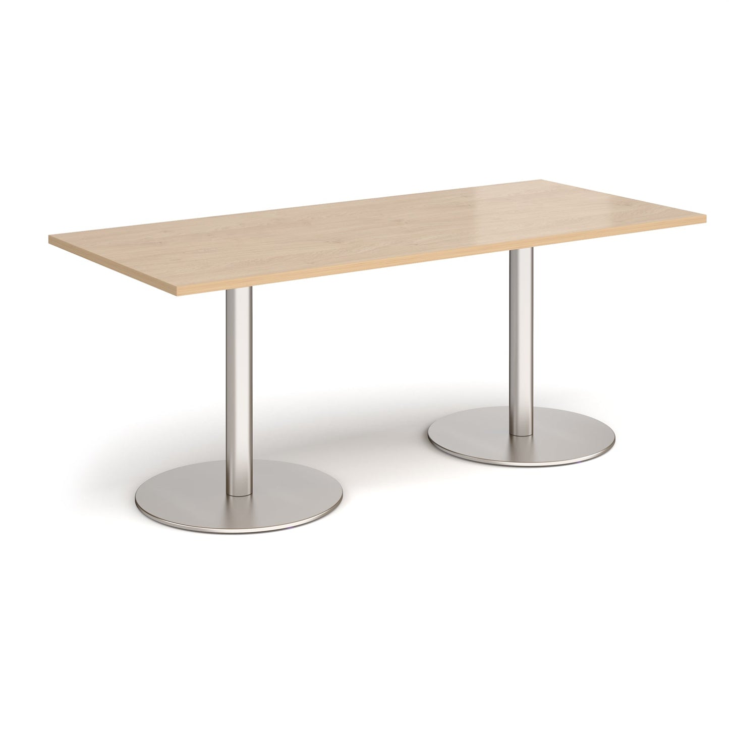 Monza rectangular dining table with flat round bases